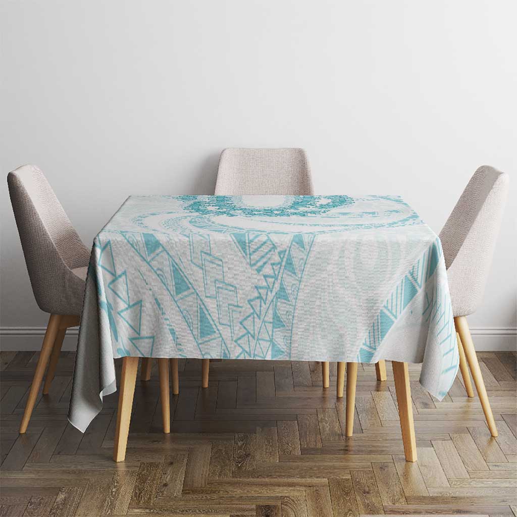 Aloha Lei Onaona Tablecloth Teal Hawaiian Tribal Pattern LT9 - Polynesian Pride