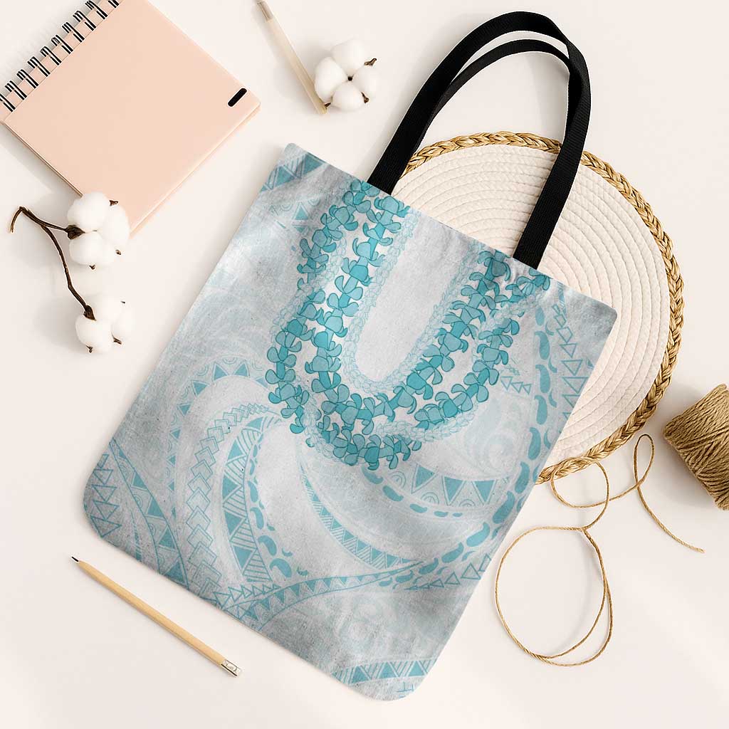 Aloha Lei Onaona Tote Bag Teal Hawaiian Tribal Pattern - Polynesian Pride