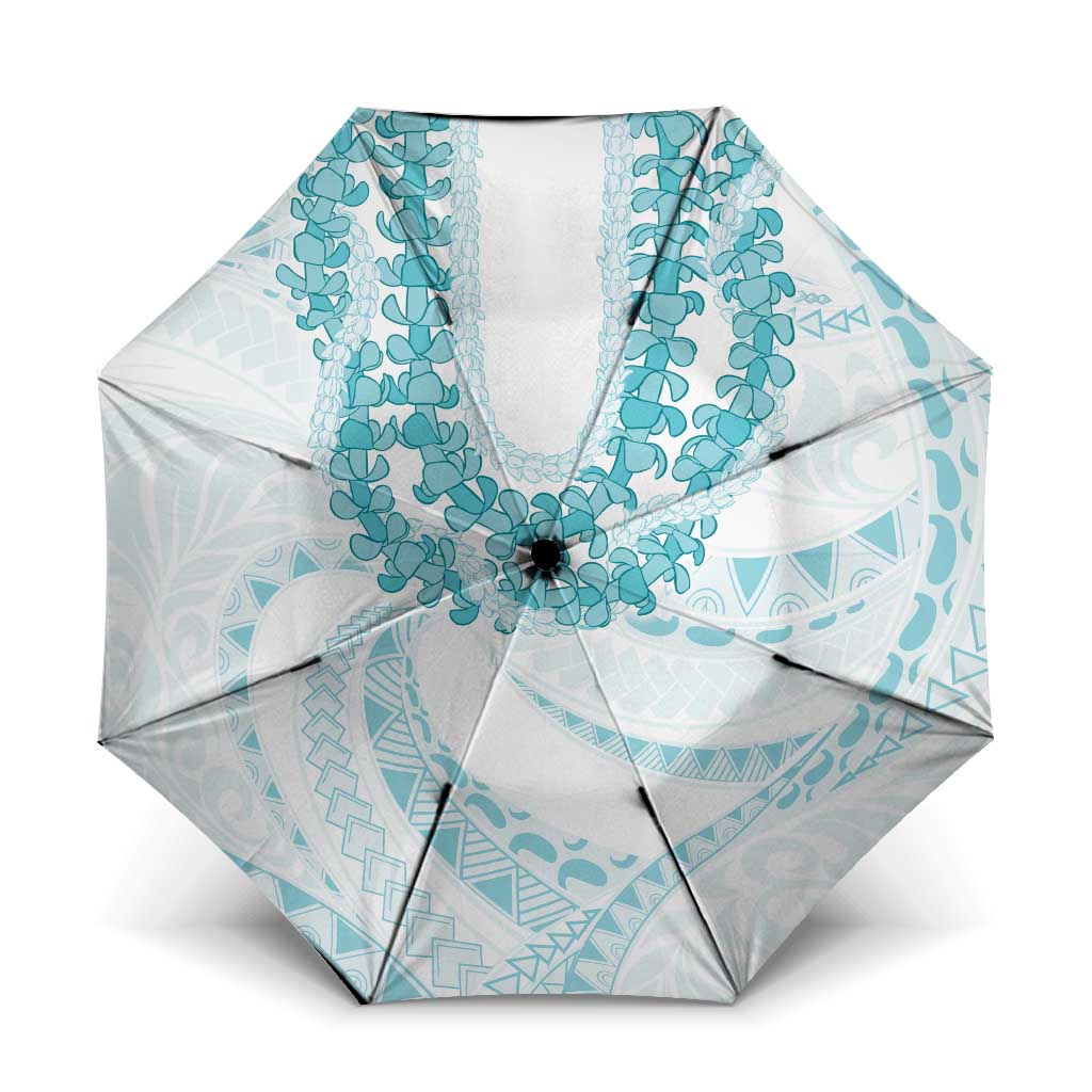 Aloha Lei Onaona Umbrella Teal Hawaiian Tribal Pattern LT9 One Size Folded 11.42 inch Opened Diameter 37.4 inch Teal - Polynesian Pride