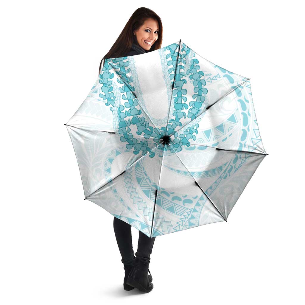 Aloha Lei Onaona Umbrella Teal Hawaiian Tribal Pattern LT9 - Polynesian Pride