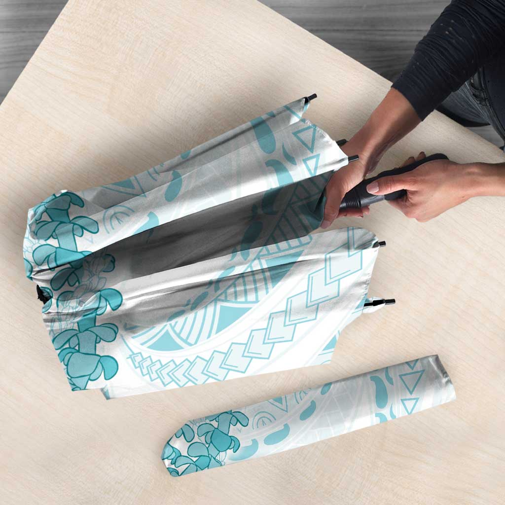 Aloha Lei Onaona Umbrella Teal Hawaiian Tribal Pattern LT9 - Polynesian Pride
