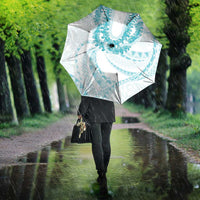 Aloha Lei Onaona Umbrella Teal Hawaiian Tribal Pattern LT9 - Polynesian Pride
