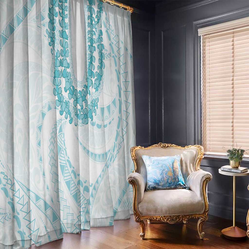 Aloha Lei Onaona Window Curtain Teal Hawaiian Tribal Pattern LT9 - Polynesian Pride