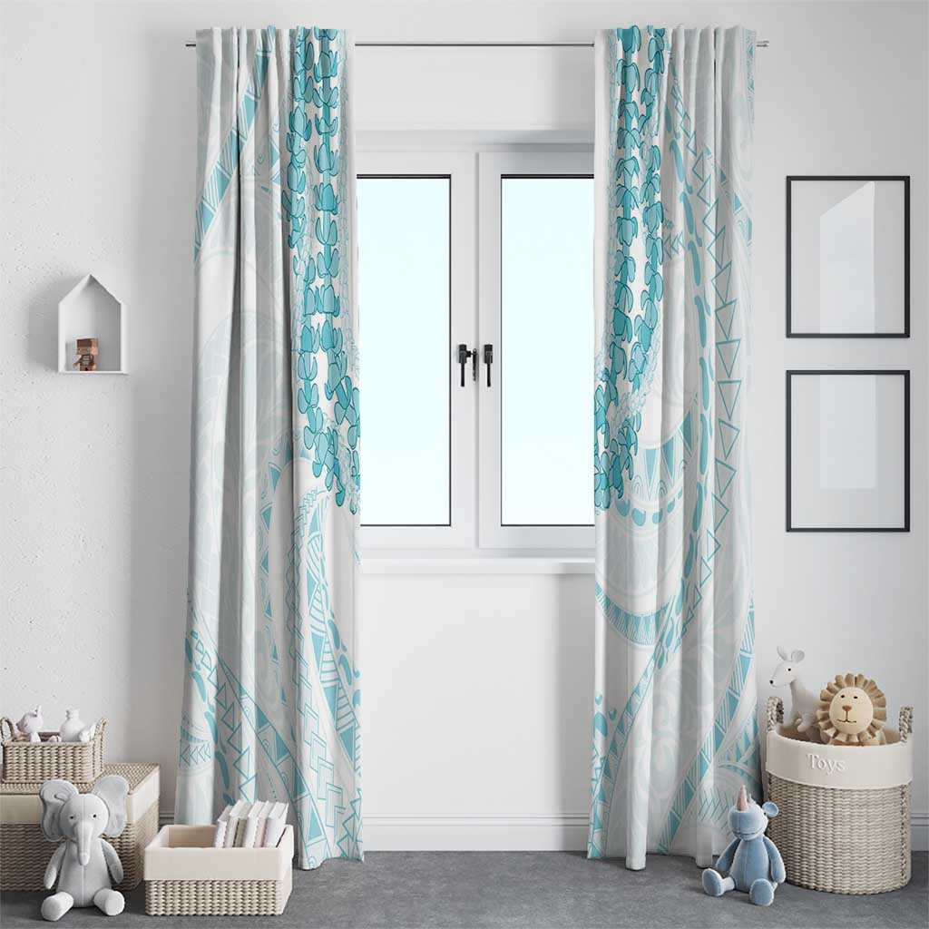 Aloha Lei Onaona Window Curtain Teal Hawaiian Tribal Pattern LT9 - Polynesian Pride