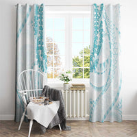 Aloha Lei Onaona Window Curtain Teal Hawaiian Tribal Pattern LT9 - Polynesian Pride