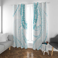 Aloha Lei Onaona Window Curtain Teal Hawaiian Tribal Pattern LT9 With Grommets Teal - Polynesian Pride