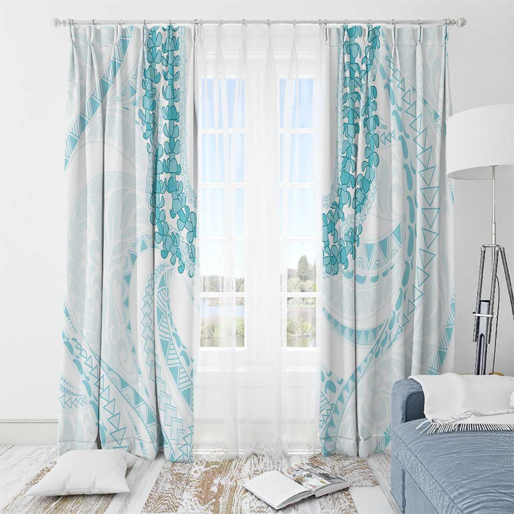 Aloha Lei Onaona Window Curtain Teal Hawaiian Tribal Pattern LT9 - Polynesian Pride
