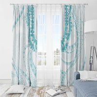 Aloha Lei Onaona Window Curtain Teal Hawaiian Tribal Pattern LT9 - Polynesian Pride