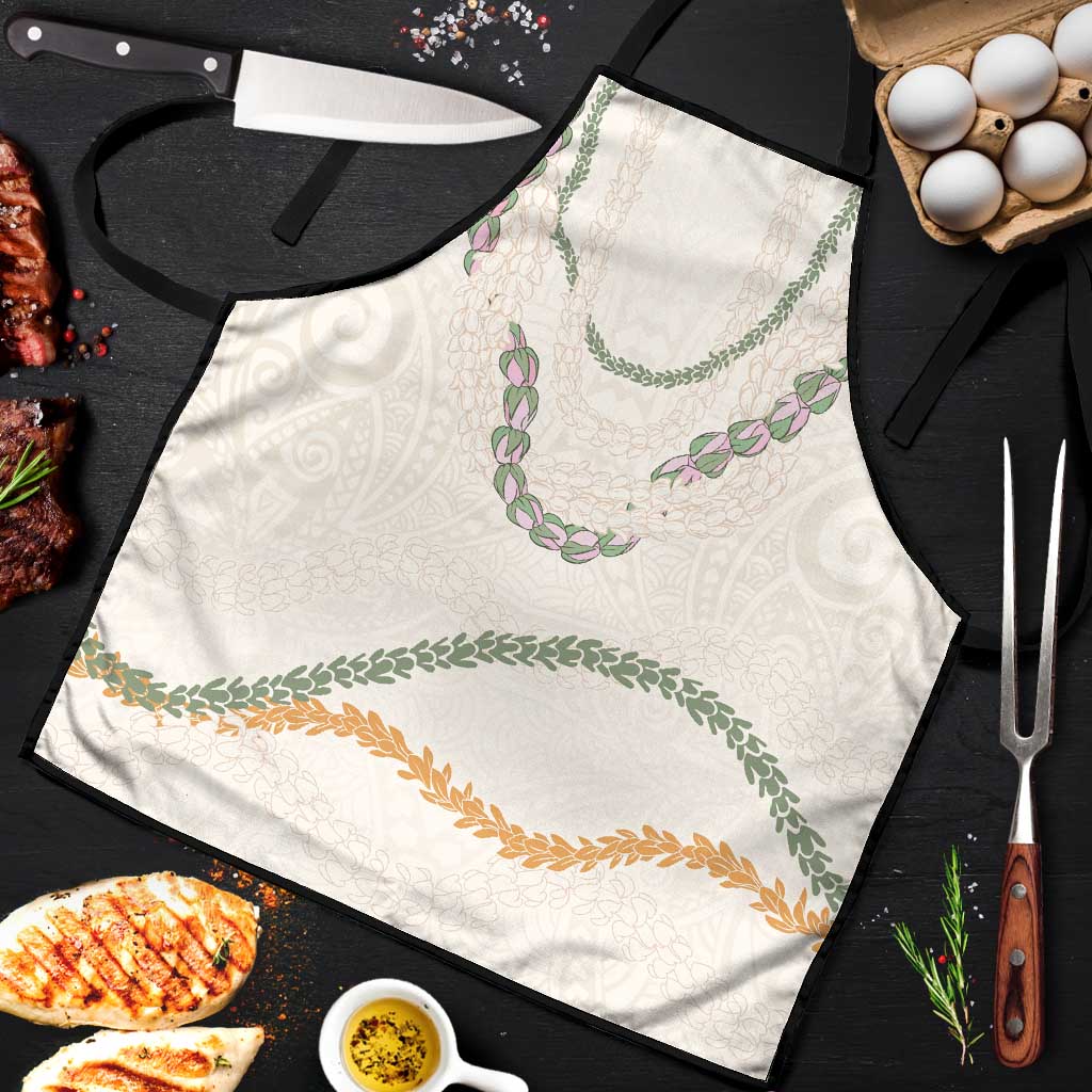 Aloha Lei Mikioi Apron Beige Polynesian Tribal Tatau Pattern LT9 Beige - Polynesian Pride