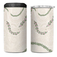 Aloha Lei Mikioi 4 in 1 Can Cooler Tumbler Beige Polynesian Tribal Tatau Pattern LT9 One Size: 16 oz Beige - Polynesian Pride