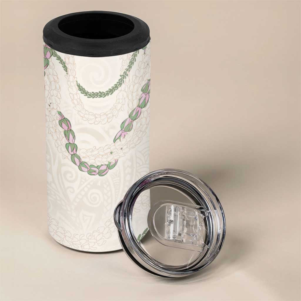 Aloha Lei Mikioi 4 in 1 Can Cooler Tumbler Beige Polynesian Tribal Tatau Pattern LT9 - Polynesian Pride
