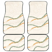 Aloha Lei Mikioi Car Mats Beige Polynesian Tribal Tatau Pattern LT9 - Polynesian Pride