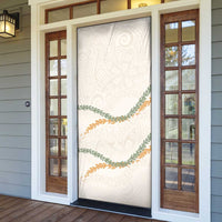 Aloha Lei Mikioi Door Cover Beige Polynesian Tribal Tatau Pattern LT9 - Polynesian Pride