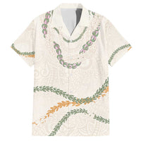 Aloha Lei Mikioi Family Matching Summer Maxi Dress and Hawaiian Shirt Beige Polynesian Tribal Tatau Pattern