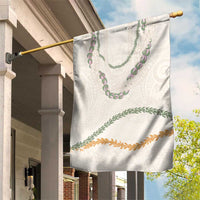 Aloha Lei Mikioi Garden Flag Beige Polynesian Tribal Tatau Pattern