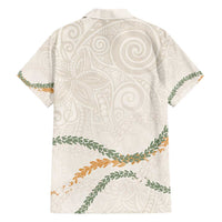 Aloha Lei Mikioi Hawaiian Shirt Beige Polynesian Tribal Tatau Pattern