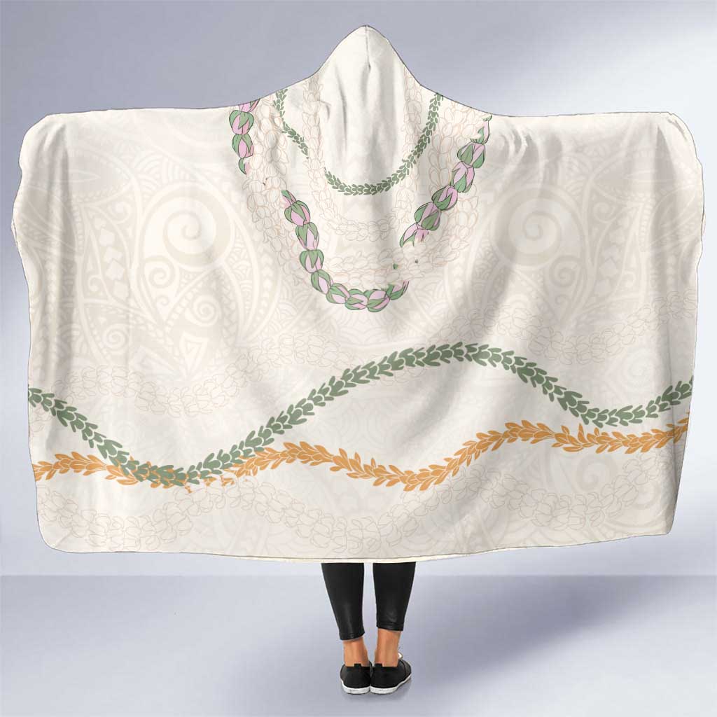Aloha Lei Mikioi Hooded Blanket Beige Polynesian Tribal Tatau Pattern LT9 One Size Beige - Polynesian Pride