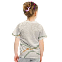 Aloha Lei Mikioi Kid T Shirt Beige Polynesian Tribal Tatau Pattern