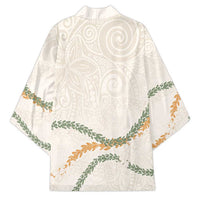 Aloha Lei Mikioi Kimono Beige Polynesian Tribal Tatau Pattern LT9 - Polynesian Pride