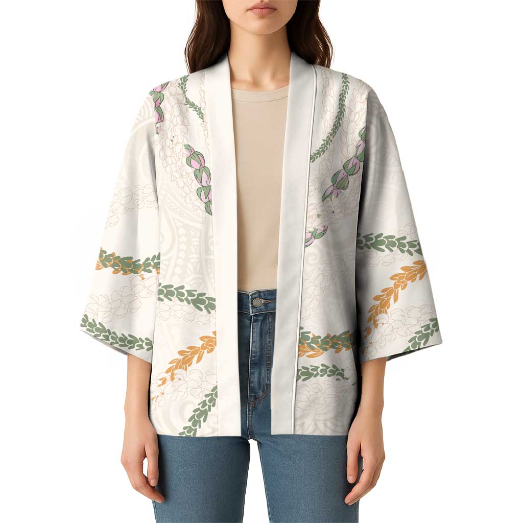 Aloha Lei Mikioi Kimono Beige Polynesian Tribal Tatau Pattern LT9 - Polynesian Pride