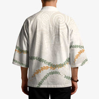 Aloha Lei Mikioi Kimono Beige Polynesian Tribal Tatau Pattern LT9 - Polynesian Pride