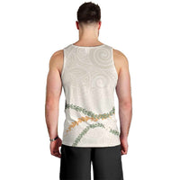 Aloha Lei Mikioi Men Tank Top Beige Polynesian Tribal Tatau Pattern LT9 - Polynesian Pride