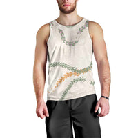 Aloha Lei Mikioi Men Tank Top Beige Polynesian Tribal Tatau Pattern LT9 - Polynesian Pride