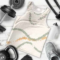 Aloha Lei Mikioi Men Tank Top Beige Polynesian Tribal Tatau Pattern LT9 - Polynesian Pride
