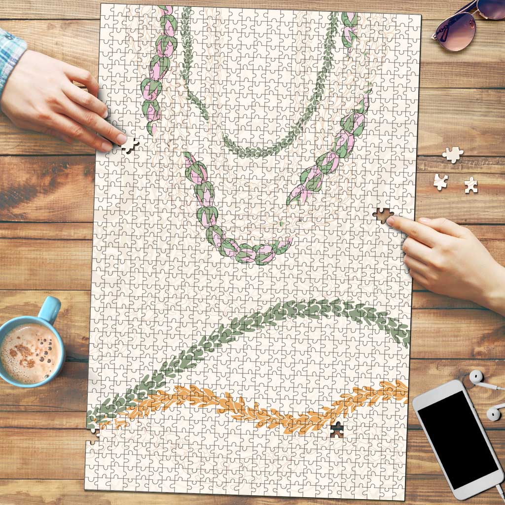 Aloha Lei Mikioi Puzzle Beige Polynesian Tribal Tatau Pattern LT9 Beige - Polynesian Pride