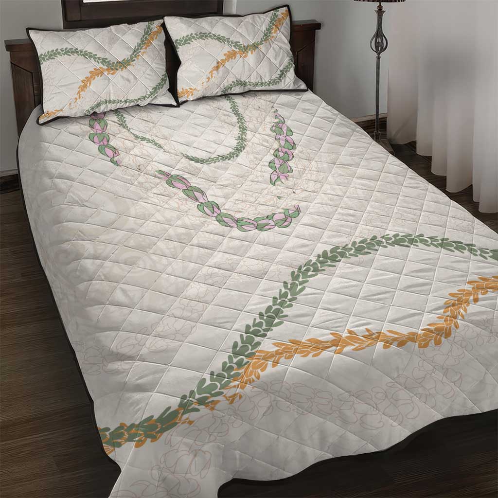 Aloha Lei Mikioi Quilt Bed Set Beige Polynesian Tribal Tatau Pattern LT9 Beige - Polynesian Pride