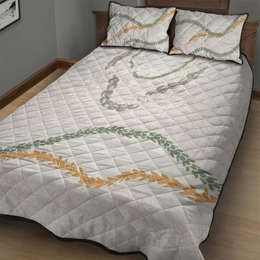 Aloha Lei Mikioi Quilt Bed Set Beige Polynesian Tribal Tatau Pattern LT9 - Polynesian Pride