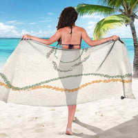 Aloha Lei Mikioi Sarong Beige Polynesian Tribal Tatau Pattern