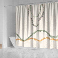 Aloha Lei Mikioi Shower Curtain Beige Polynesian Tribal Tatau Pattern