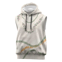 Aloha Lei Mikioi Sleeveless Hoodie Beige Polynesian Tribal Tatau Pattern LT9 Beige - Polynesian Pride