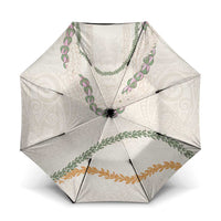 Aloha Lei Mikioi Umbrella Beige Polynesian Tribal Tatau Pattern LT9 One Size Folded 11.42 inch Opened Diameter 37.4 inch Beige - Polynesian Pride