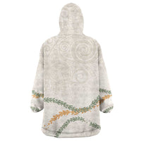 Aloha Lei Mikioi Wearable Blanket Hoodie Beige Polynesian Tribal Tatau Pattern LT9 - Polynesian Pride