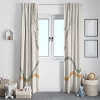 Aloha Lei Mikioi Window Curtain Beige Polynesian Tribal Tatau Pattern LT9 - Polynesian Pride