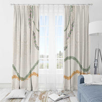 Aloha Lei Mikioi Window Curtain Beige Polynesian Tribal Tatau Pattern LT9 - Polynesian Pride