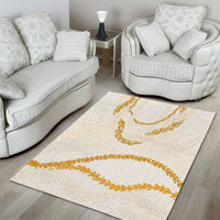 Aloha Lei Mikioi Area Rug Gold Polynesian Tribal Tatau Pattern