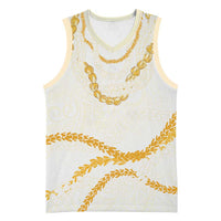 Aloha Lei Mikioi Basketball Jersey Gold Polynesian Tribal Tatau Pattern LT9 Unisex Gold - Polynesian Pride