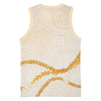 Aloha Lei Mikioi Basketball Jersey Gold Polynesian Tribal Tatau Pattern LT9 - Polynesian Pride