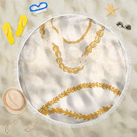 Aloha Lei Mikioi Beach Blanket Gold Polynesian Tribal Tatau Pattern LT9 One Size 150cm Gold - Polynesian Pride