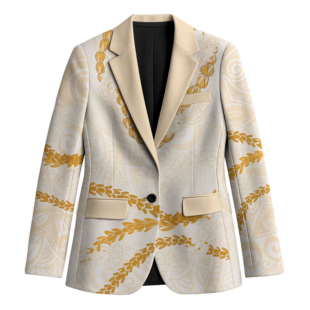 Aloha Lei Mikioi Blazer Gold Polynesian Tribal Tatau Pattern - Polynesian Pride