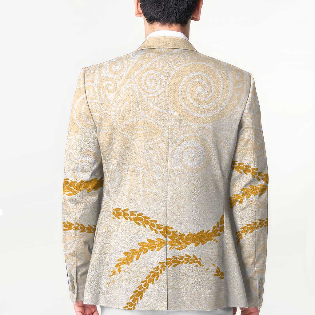 Aloha Lei Mikioi Blazer Gold Polynesian Tribal Tatau Pattern - Polynesian Pride
