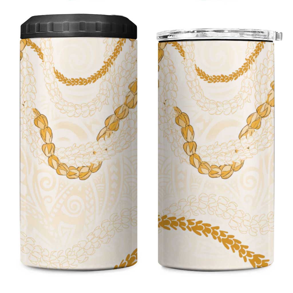 Aloha Lei Mikioi 4 in 1 Can Cooler Tumbler Gold Polynesian Tribal Tatau Pattern LT9 One Size: 16 oz Gold - Polynesian Pride