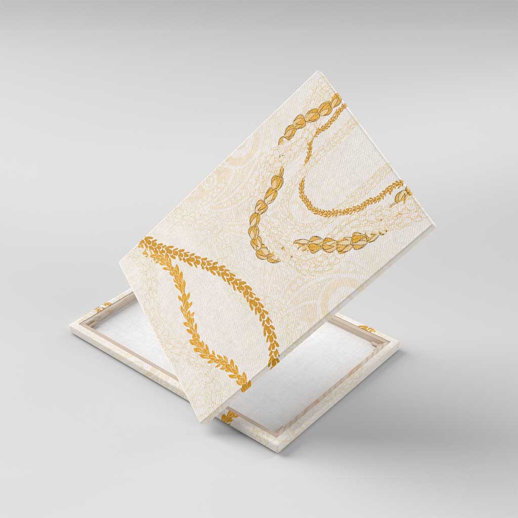 Aloha Lei Mikioi Canvas Wall Art Gold Polynesian Tribal Tatau Pattern LT9 With Frame Gold - Polynesian Pride
