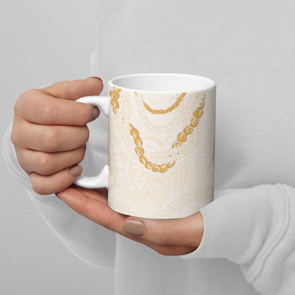 Aloha Lei Mikioi Ceramic Mug Gold Polynesian Tribal Tatau Pattern - Polynesian Pride