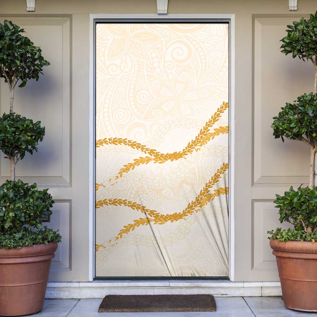 Aloha Lei Mikioi Door Cover Gold Polynesian Tribal Tatau Pattern LT9 Gold - Polynesian Pride