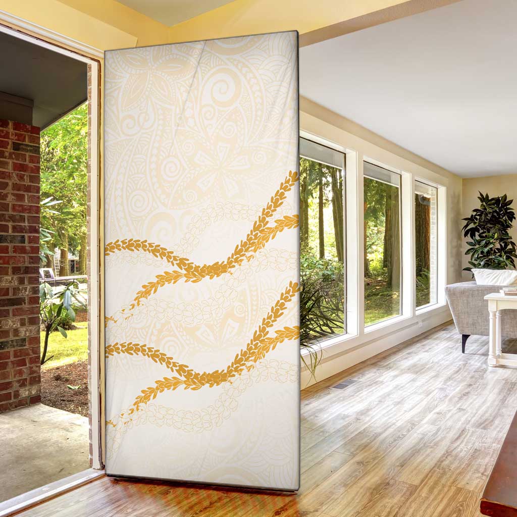Aloha Lei Mikioi Door Cover Gold Polynesian Tribal Tatau Pattern LT9 - Polynesian Pride