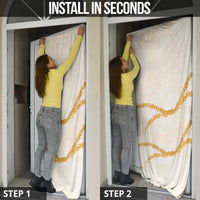 Aloha Lei Mikioi Door Cover Gold Polynesian Tribal Tatau Pattern LT9 - Polynesian Pride